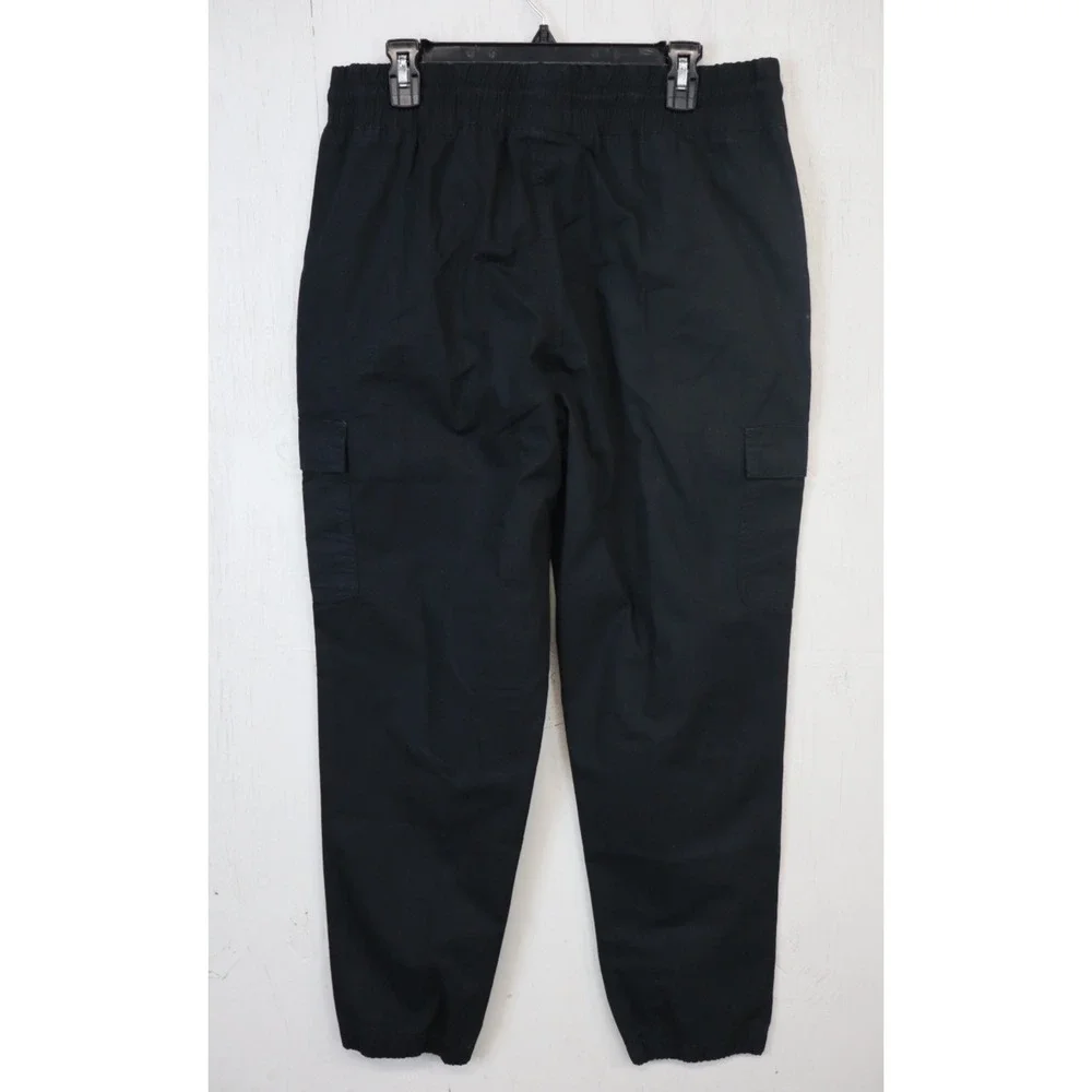 True Religion Ripstop Cargo Jogger Pants Mens Size L Black Pockets Draw String